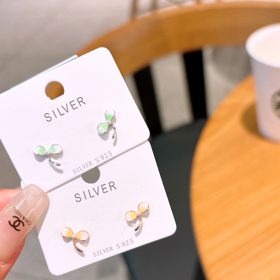 Solid Silver Earrings Elegant Wedding Gold