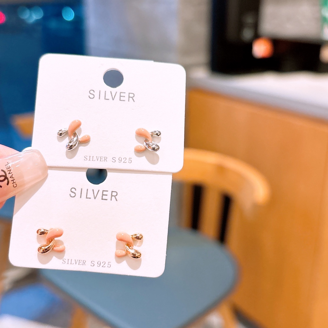 S925 Sterling Silver Earrings Chic Travel Gold