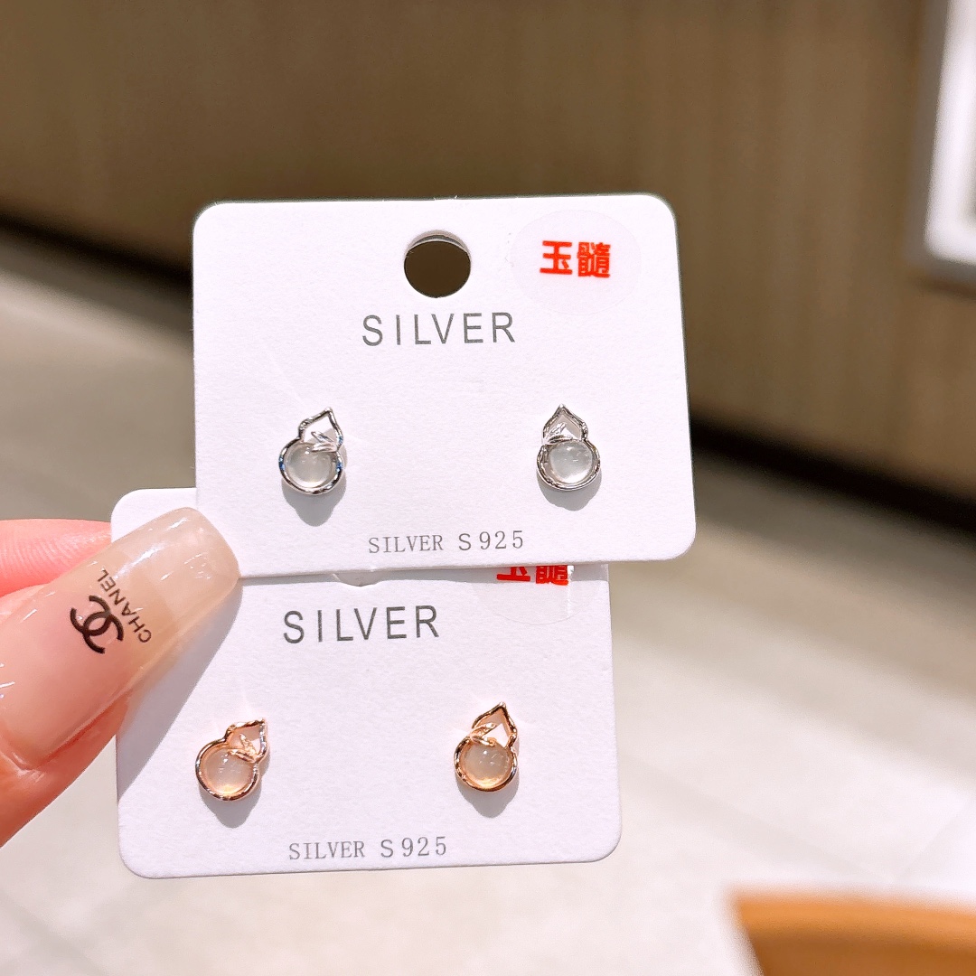 925 Silver Earrings Cute Spring Festival Silver