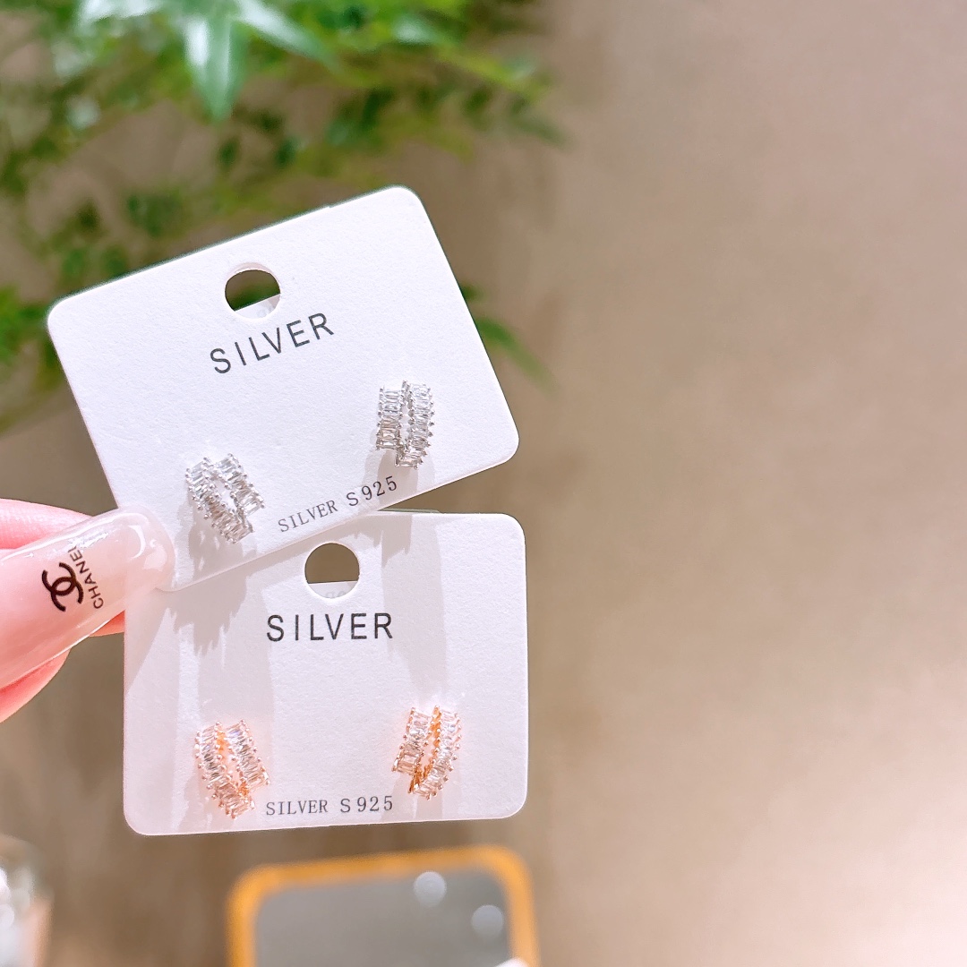 High Polish Silver Earrings Ins Style Date Night Silver