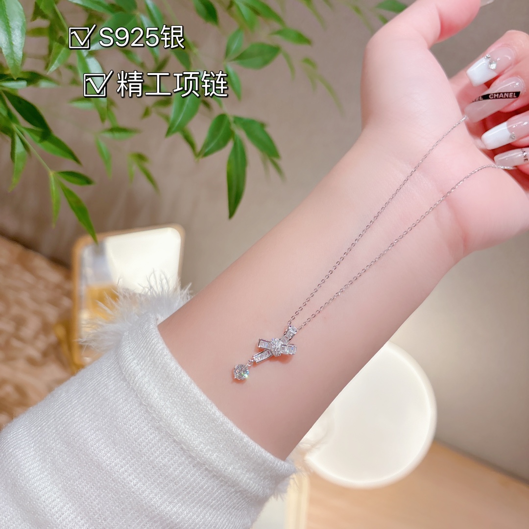 Hypoallergenic Silver Moissanite Necklace Fresh Party Gold