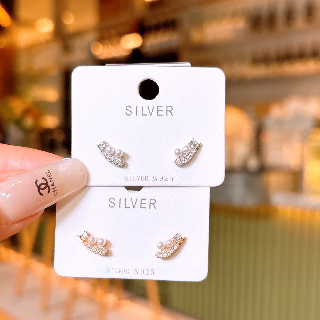 925 Silver Earrings Ultra Minimal Valentine's Day Silver