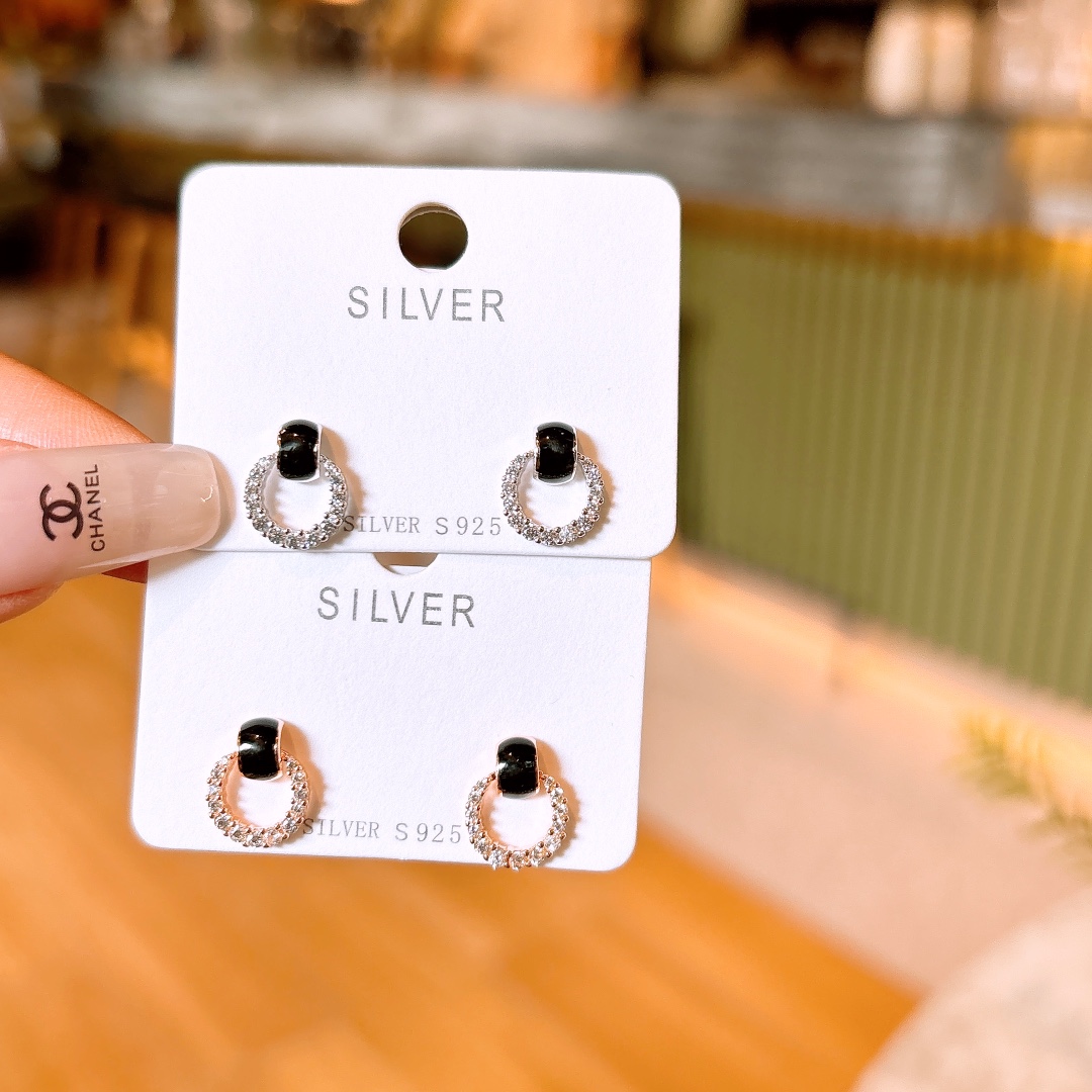 S925 Sterling Silver Earrings Cute Graduation Gold