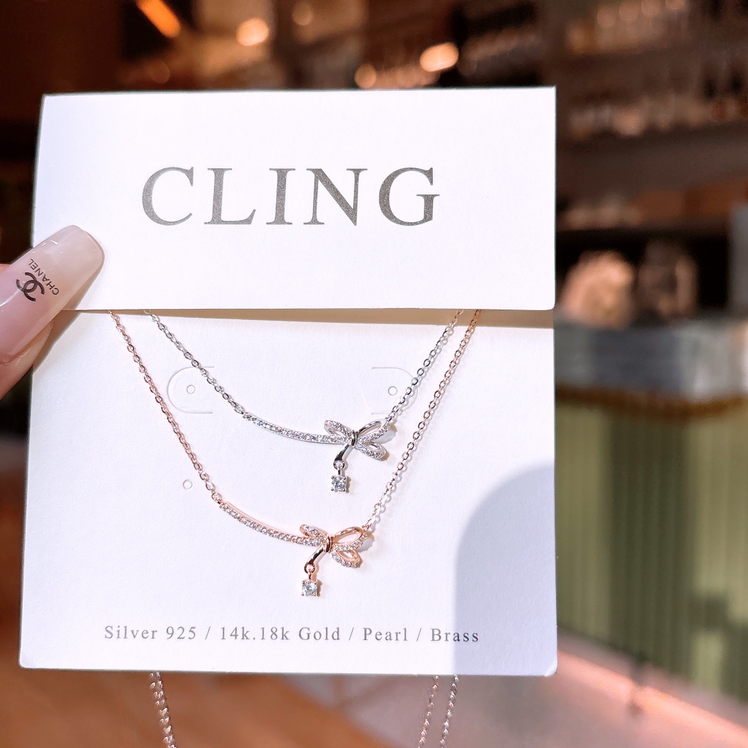 Hypoallergenic Silver Necklace Light Luxury Wedding Registration Gold