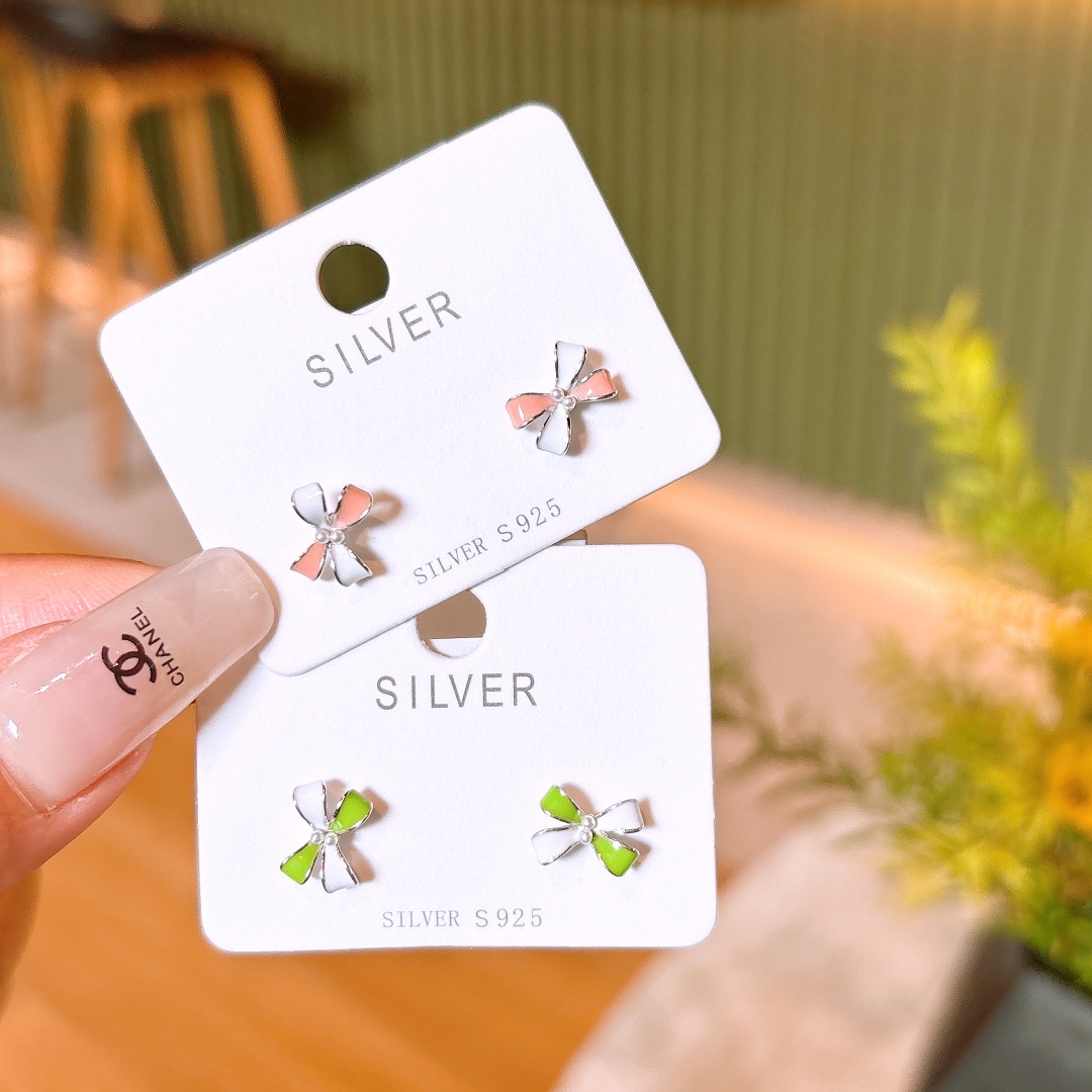 925 Silver Earrings Artistic New Year Gold