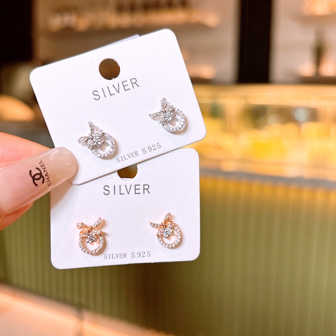 Hypoallergenic Silver Earrings Light Luxury Workplace Gold