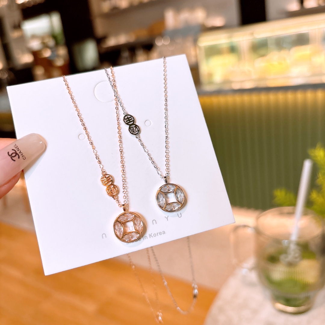 レトロ低アレルギー銀ネックレスシルバー クリスマス