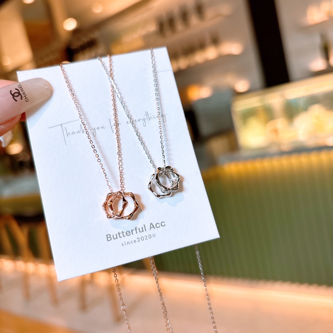 S925 Sterlingsilber Kette Wald Abschluss Gold