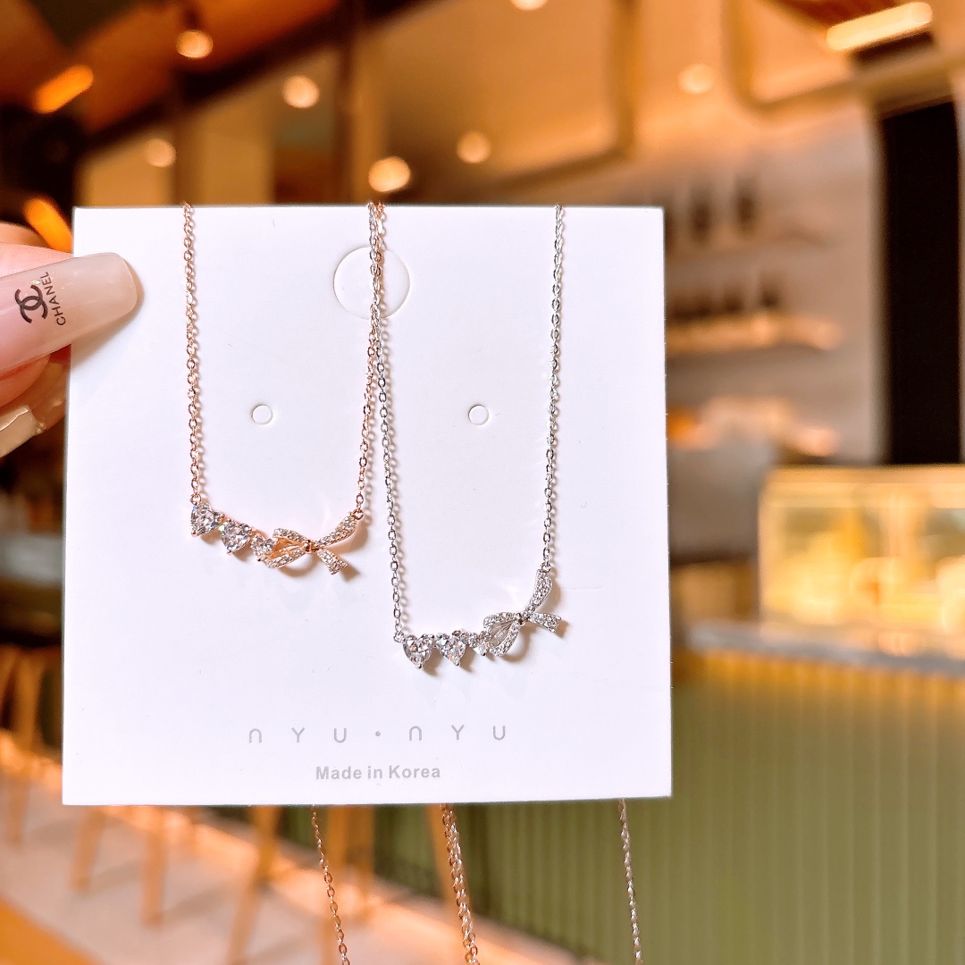 Nickel Free Silver Necklace Ins Style Spring Festival Silver