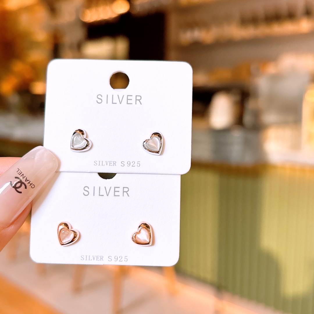 Solid Silver Earrings Elegant Engagement Gold