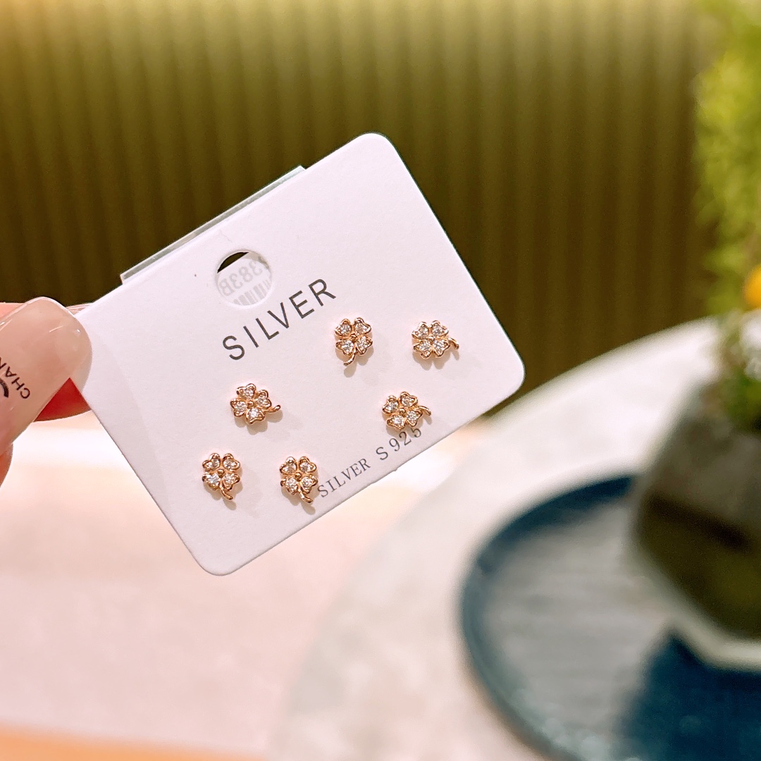 S925 Sterling Silver Earrings Elegant Bestie Gift Silver