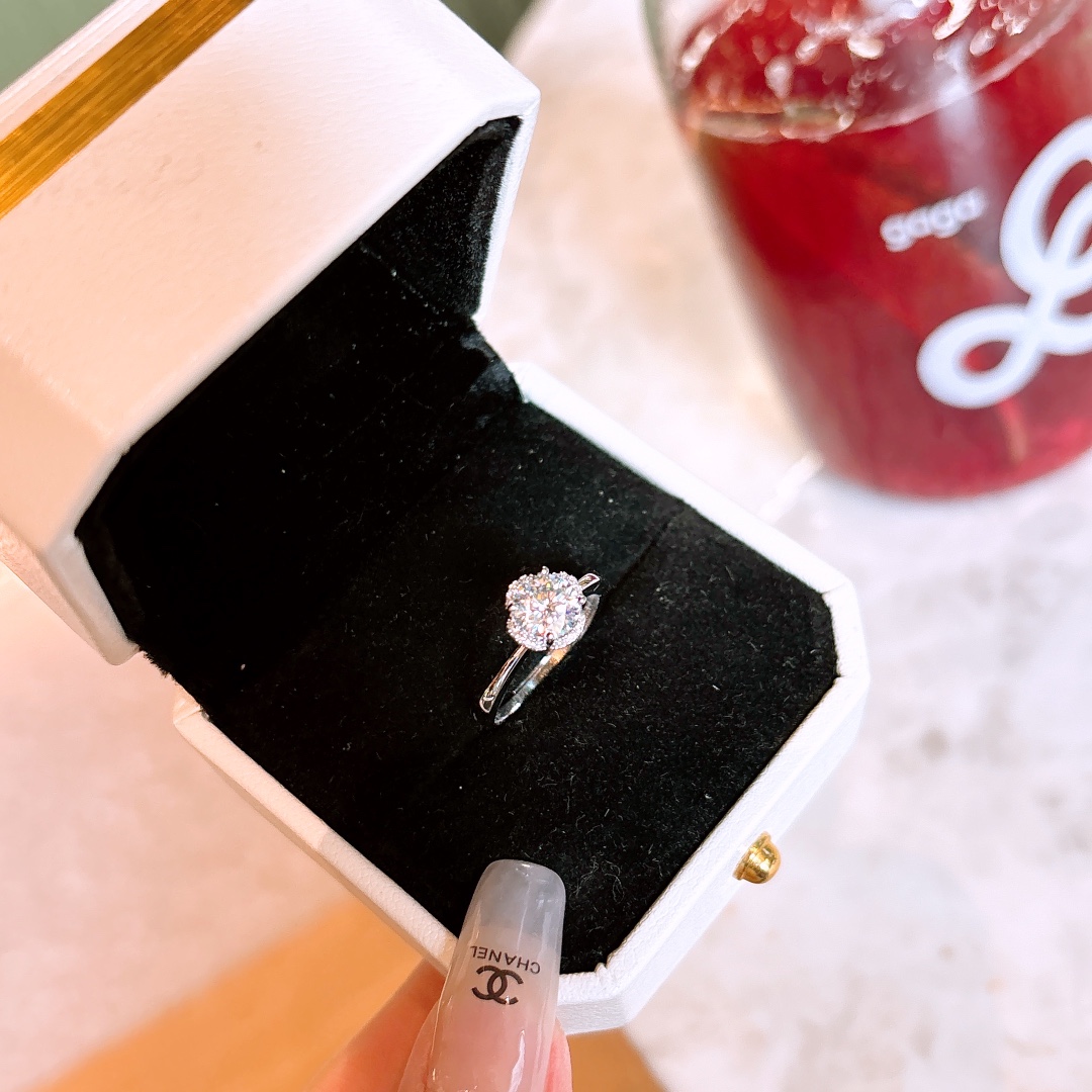 925 Silver Moissanite Ring Pure Banquet Silver