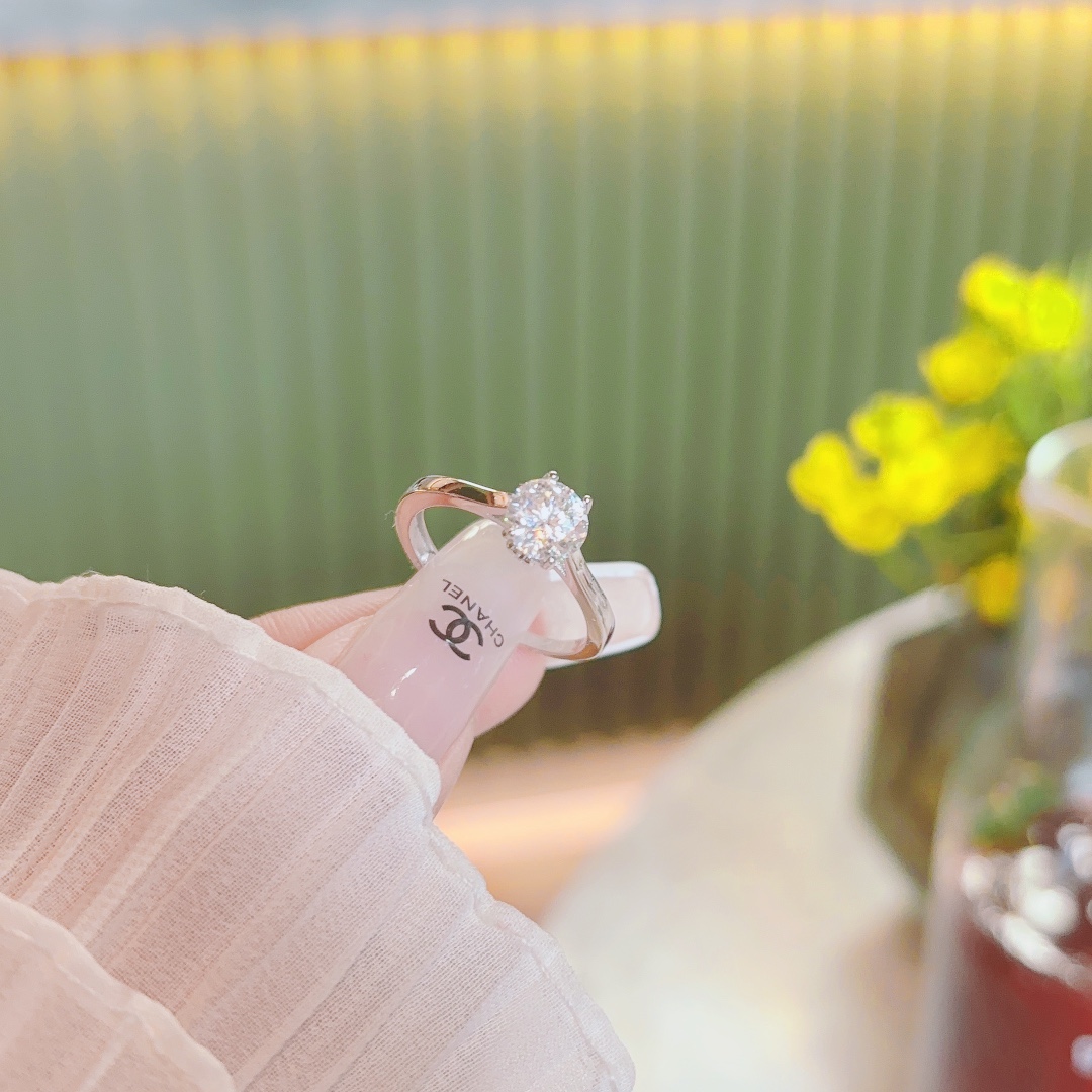 Nickel Free Silver Moissanite Ring Girly Spring Festival Silver