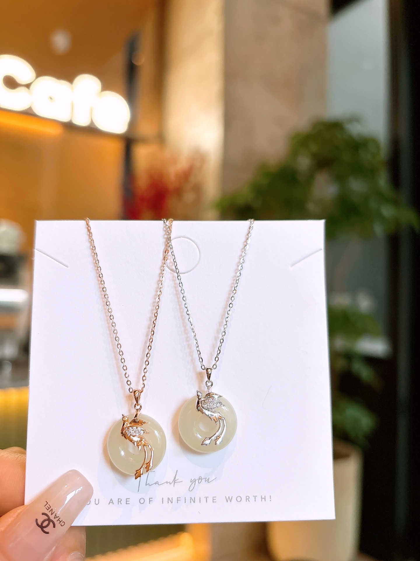 Low Allergy Silver Hetian Jade Necklace Unique Mother's Birthday