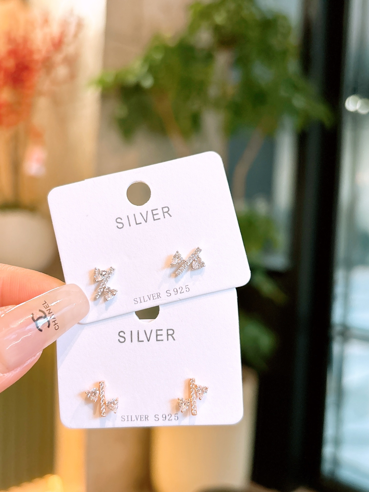 Solid Silver Earrings Forest Engagement Gold