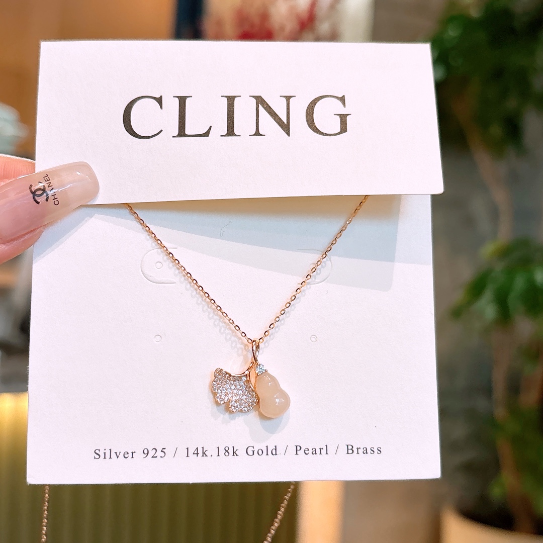 Solid Silver Hetian Jade Necklace Artistic Spring Festival Gold