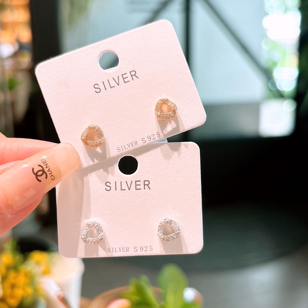 925 Silver Earrings Intellectual Christmas Gold