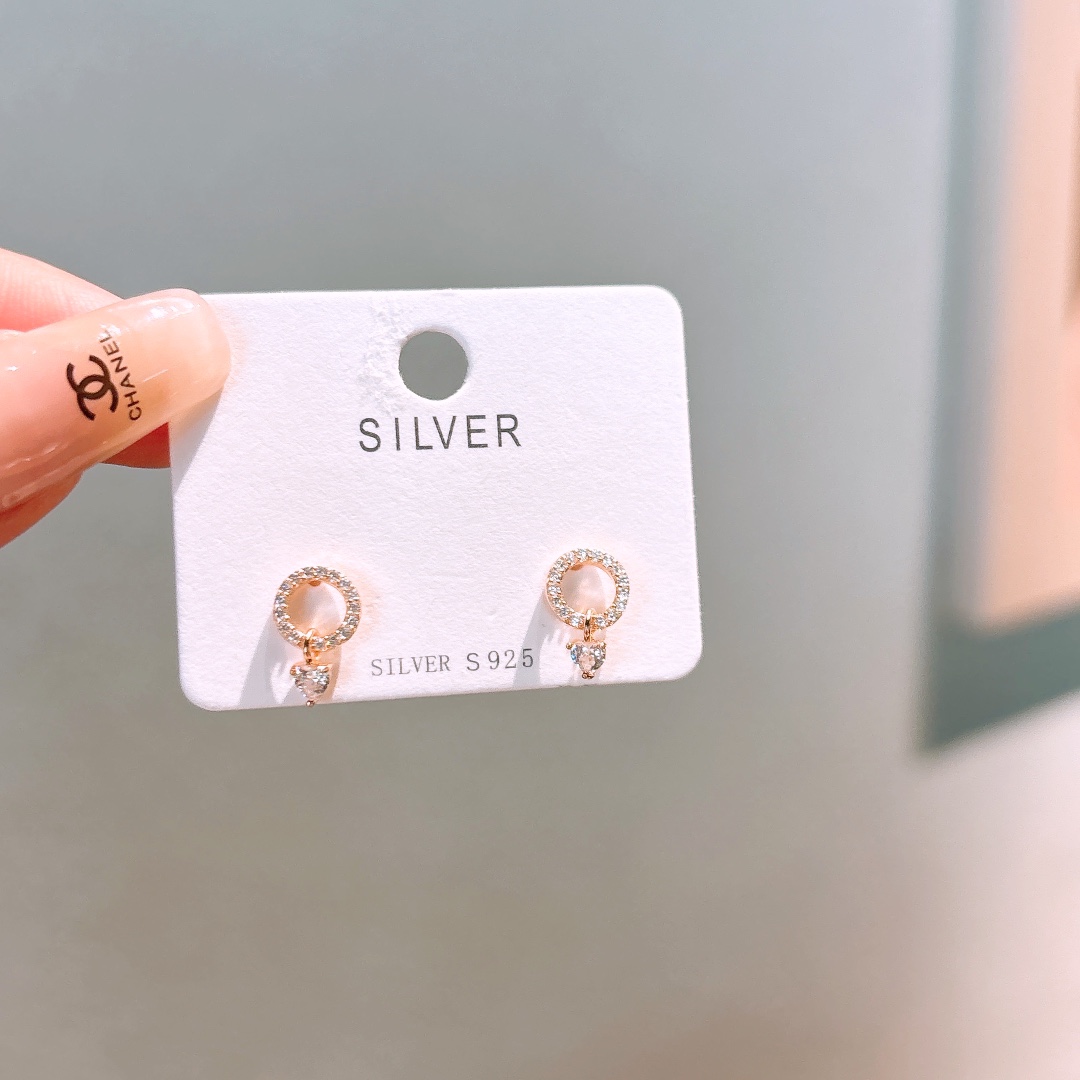 High Polish Silver Earrings Dainty Valentine's Day Gold