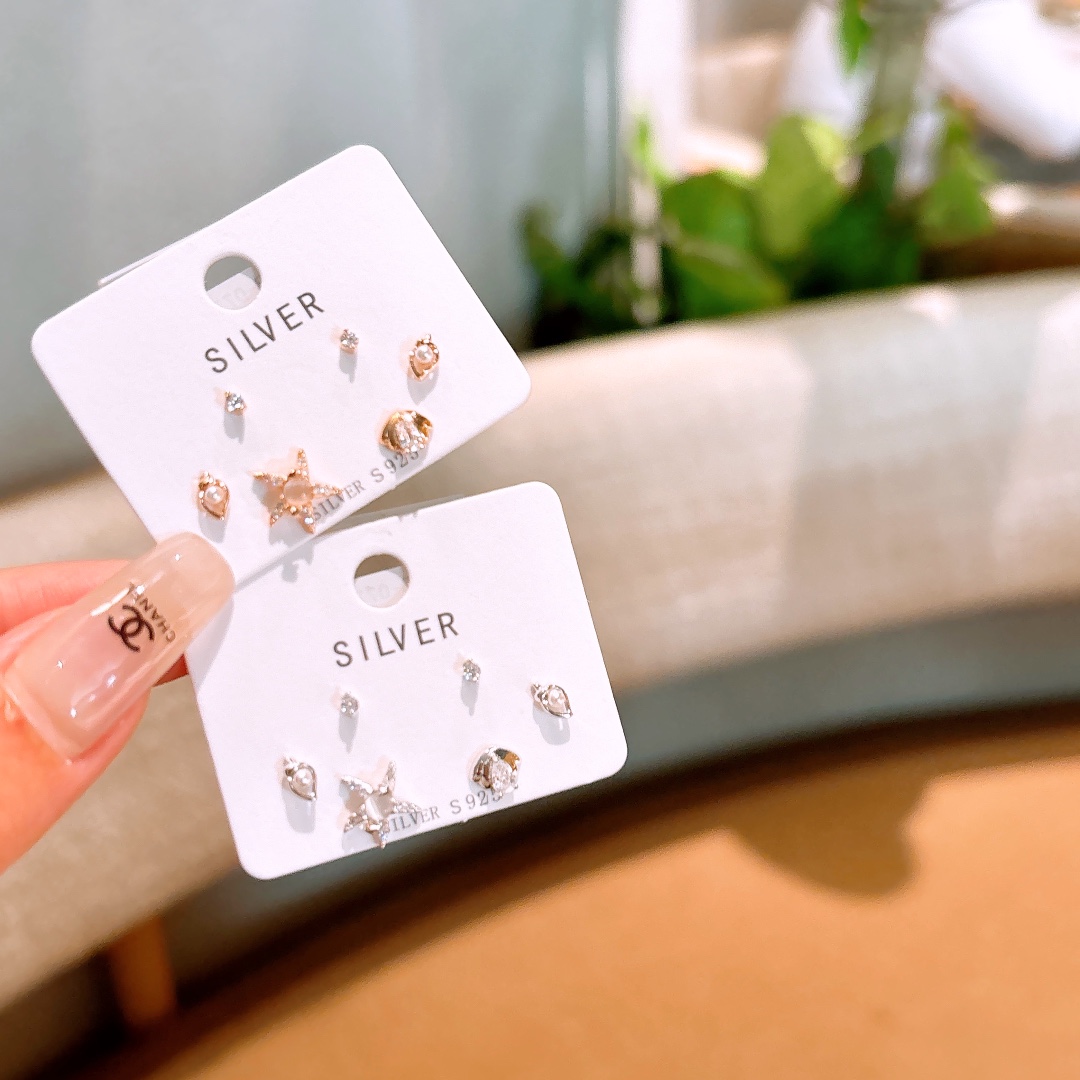 S925 Sterling Silver Earrings Unique Party Silver