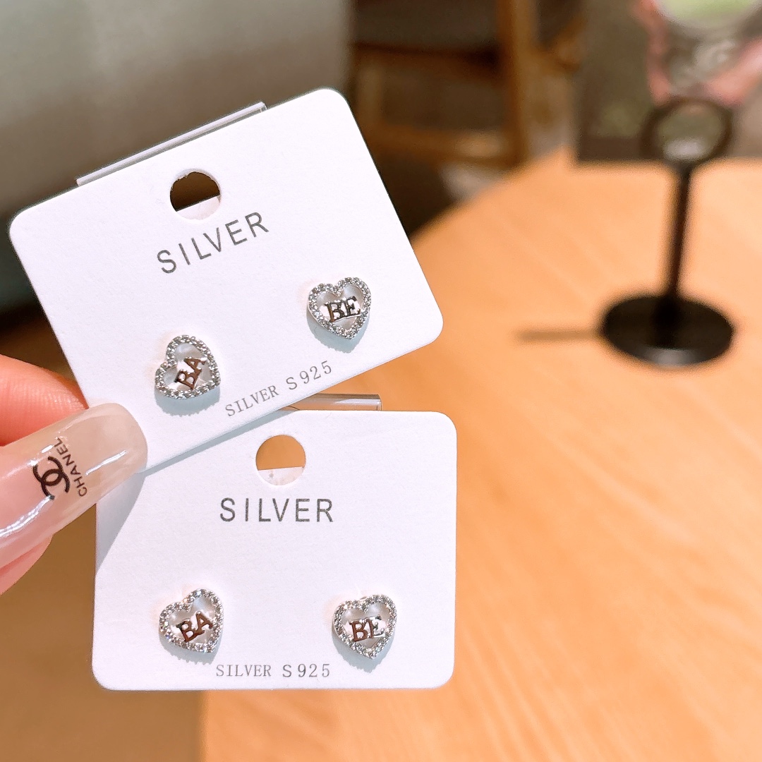 925 Silver Earrings Sweet Wedding Gold