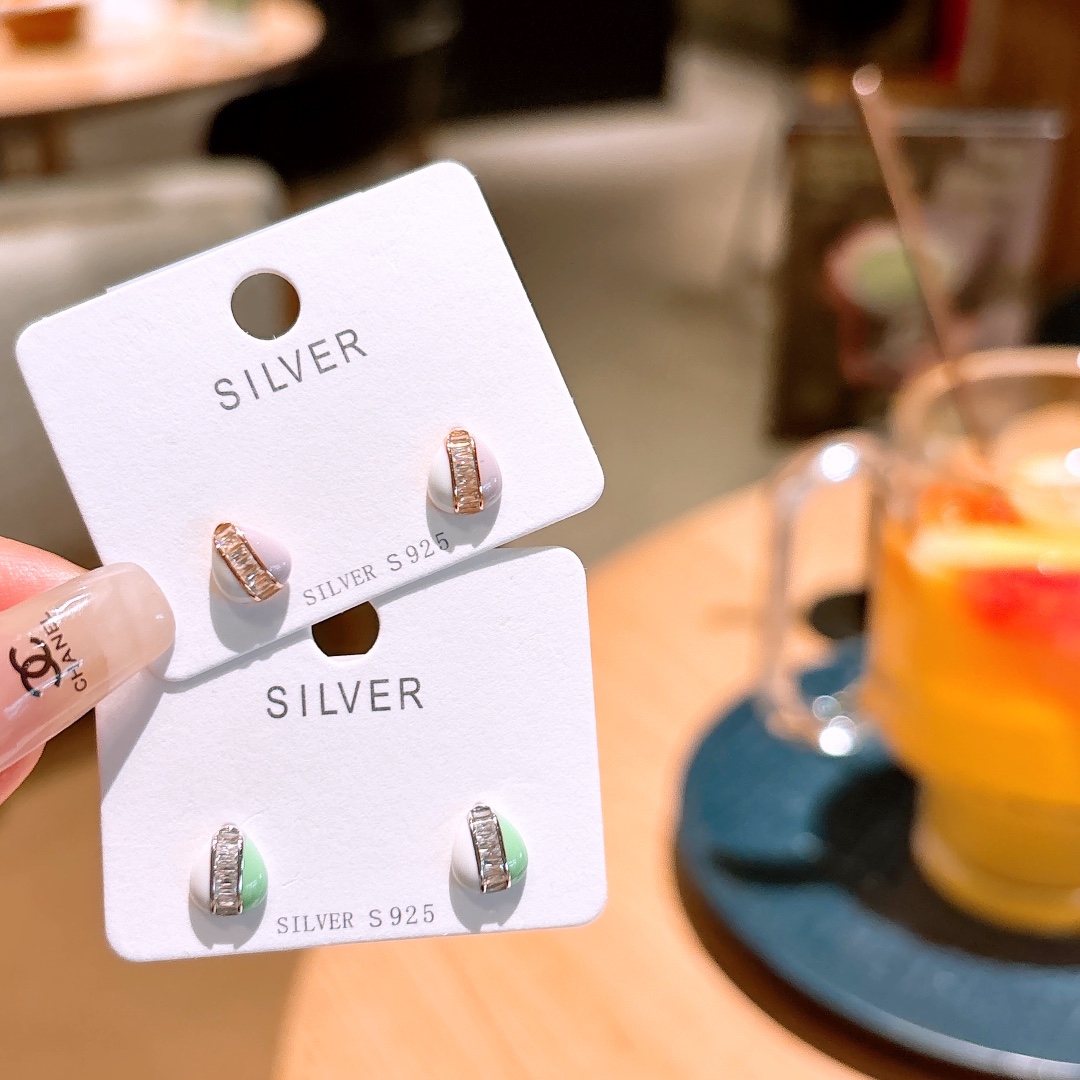 Solid Silver Earrings Light Luxury Anniversary Silver