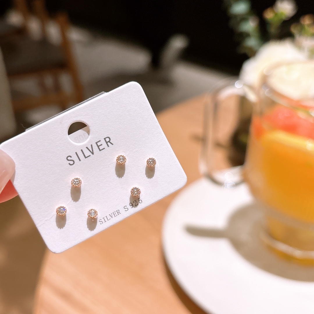 S925 Sterlingsilber Ohrringe Intellektuell Jahresfeier Gold