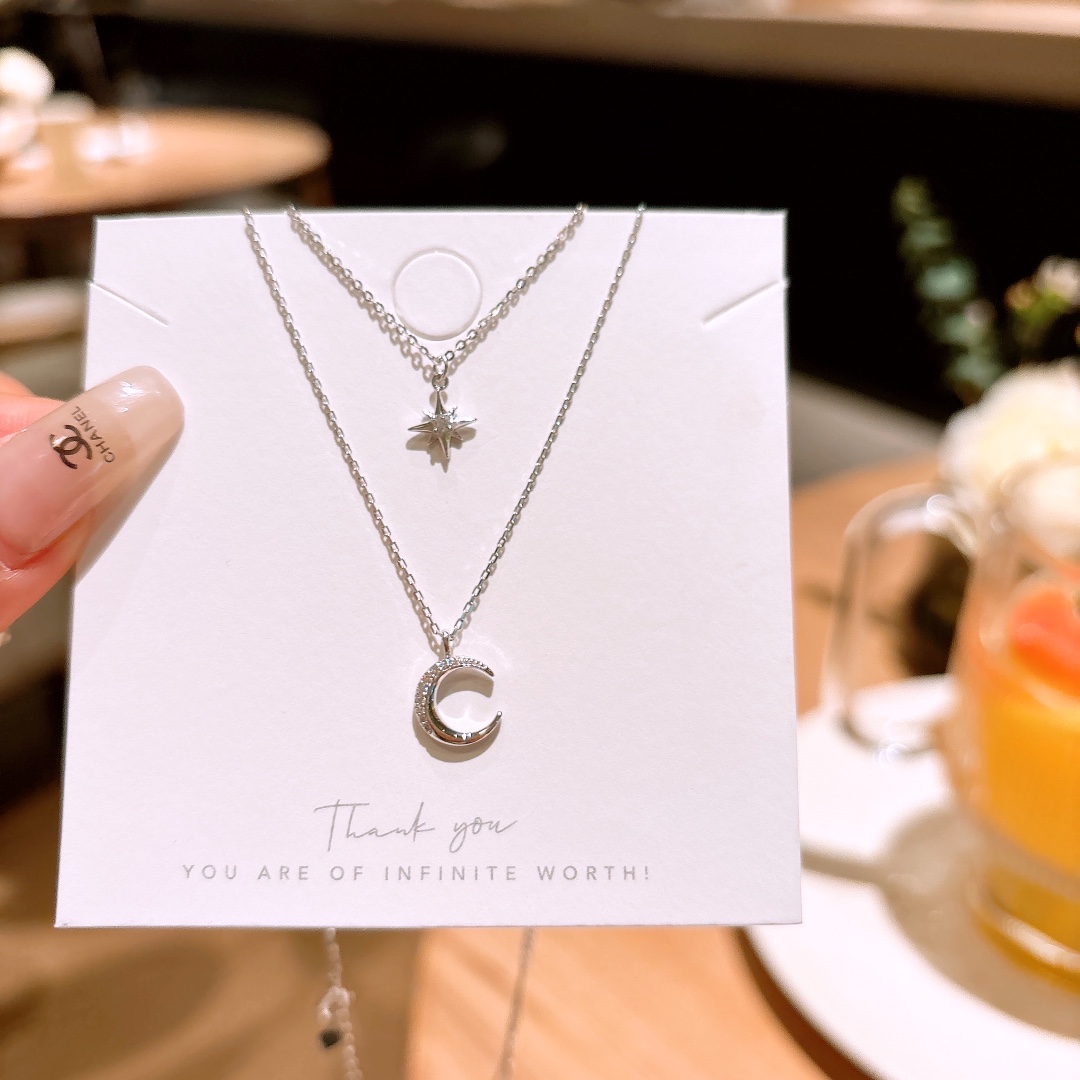 Solid Silver Necklace Sweet & Cool Everyday Wear Gold