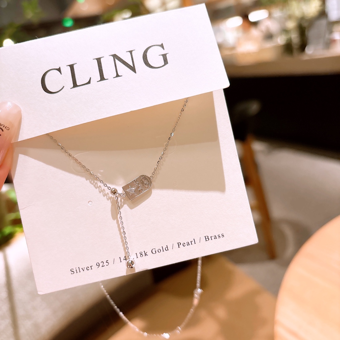 925 Silver Necklace Light Luxury Mother's Birthday Gold