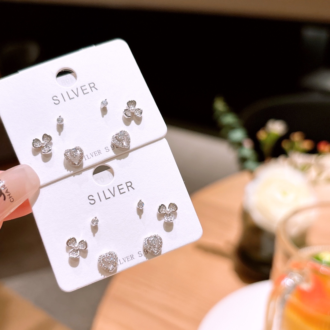 925 Silver Earrings Fashion Mother's Birthday Silver