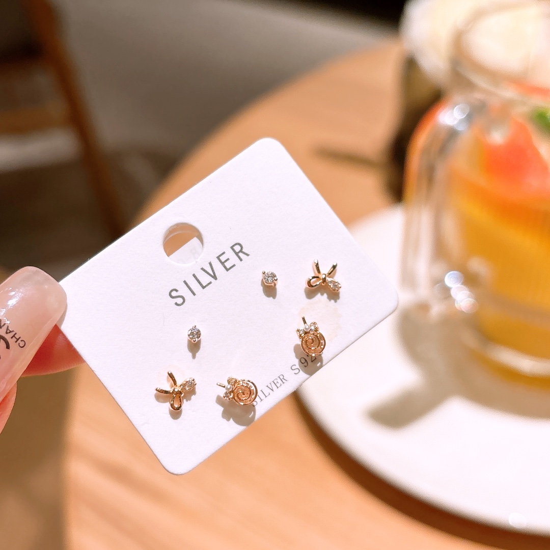 S925 Sterling Silver Earrings Chic Engagement Silver