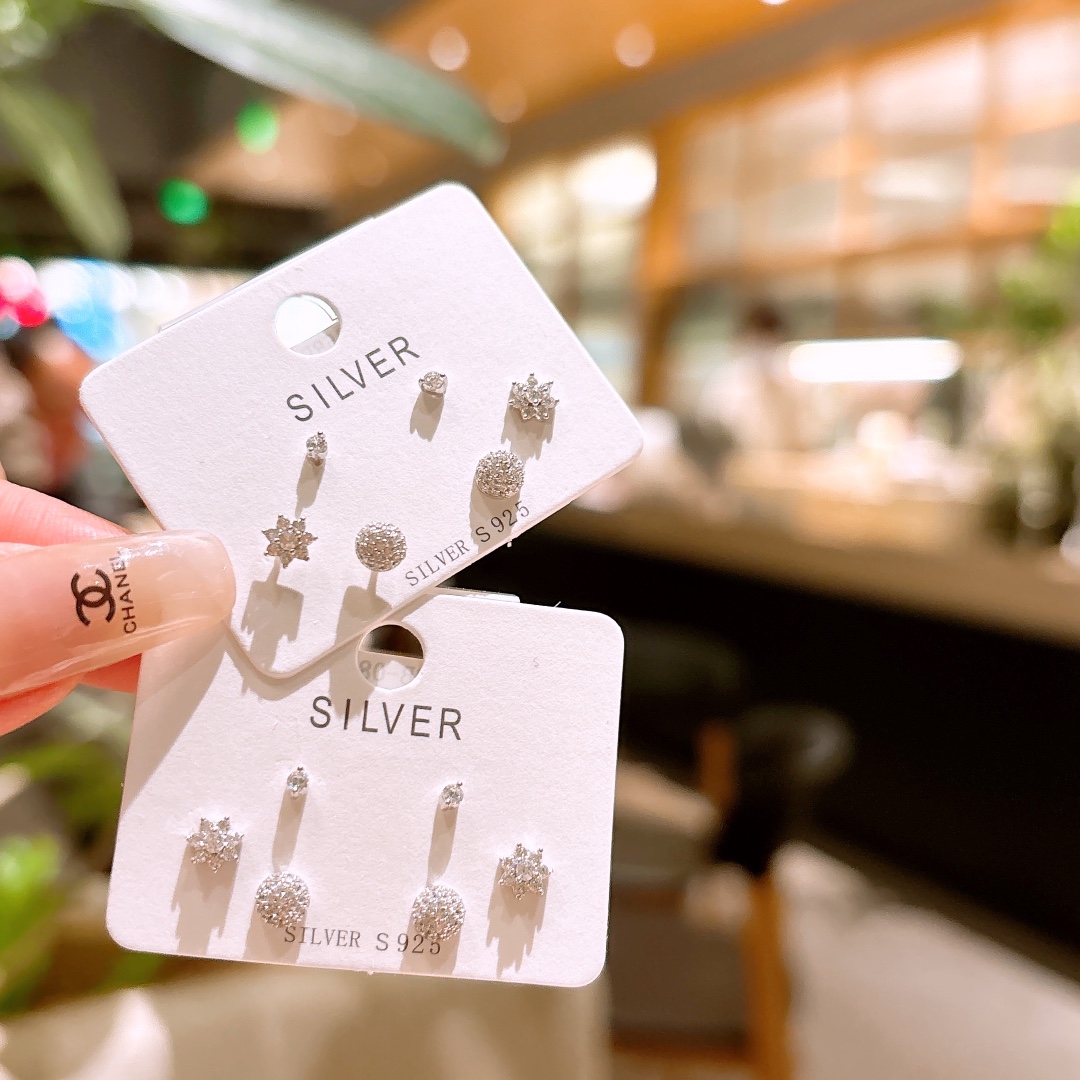 S925 Sterling Silver Earrings Korean Style Workplace Gold