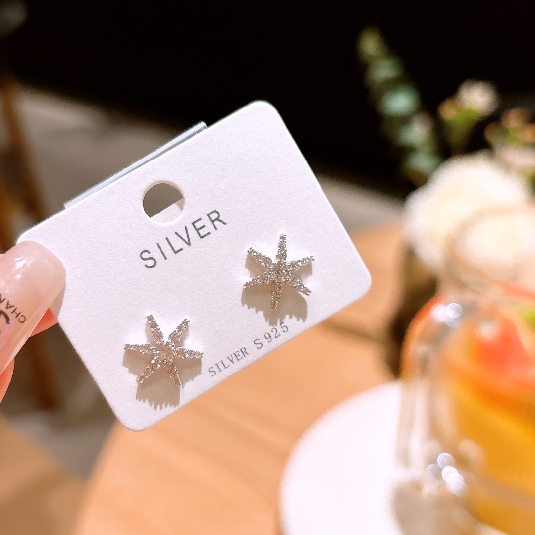 925 Silver Earrings Artistic Wedding Favor Silver