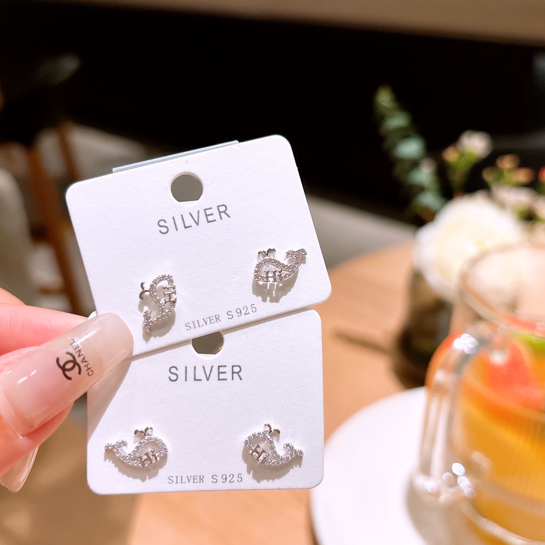 S925 Sterling Silver Earrings Romantic Spring Festival Gold