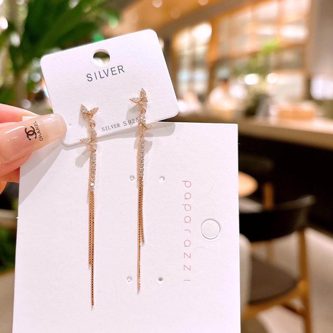 S925 Sterling Silver Earrings Lively Confession Gold