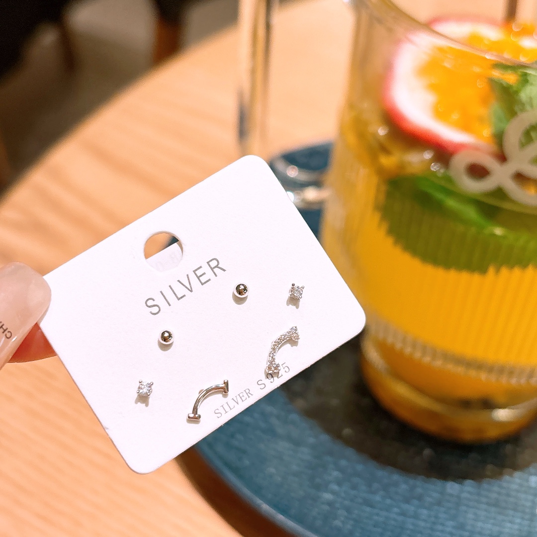 S925 Sterling Silver Earrings Soft Office Gold