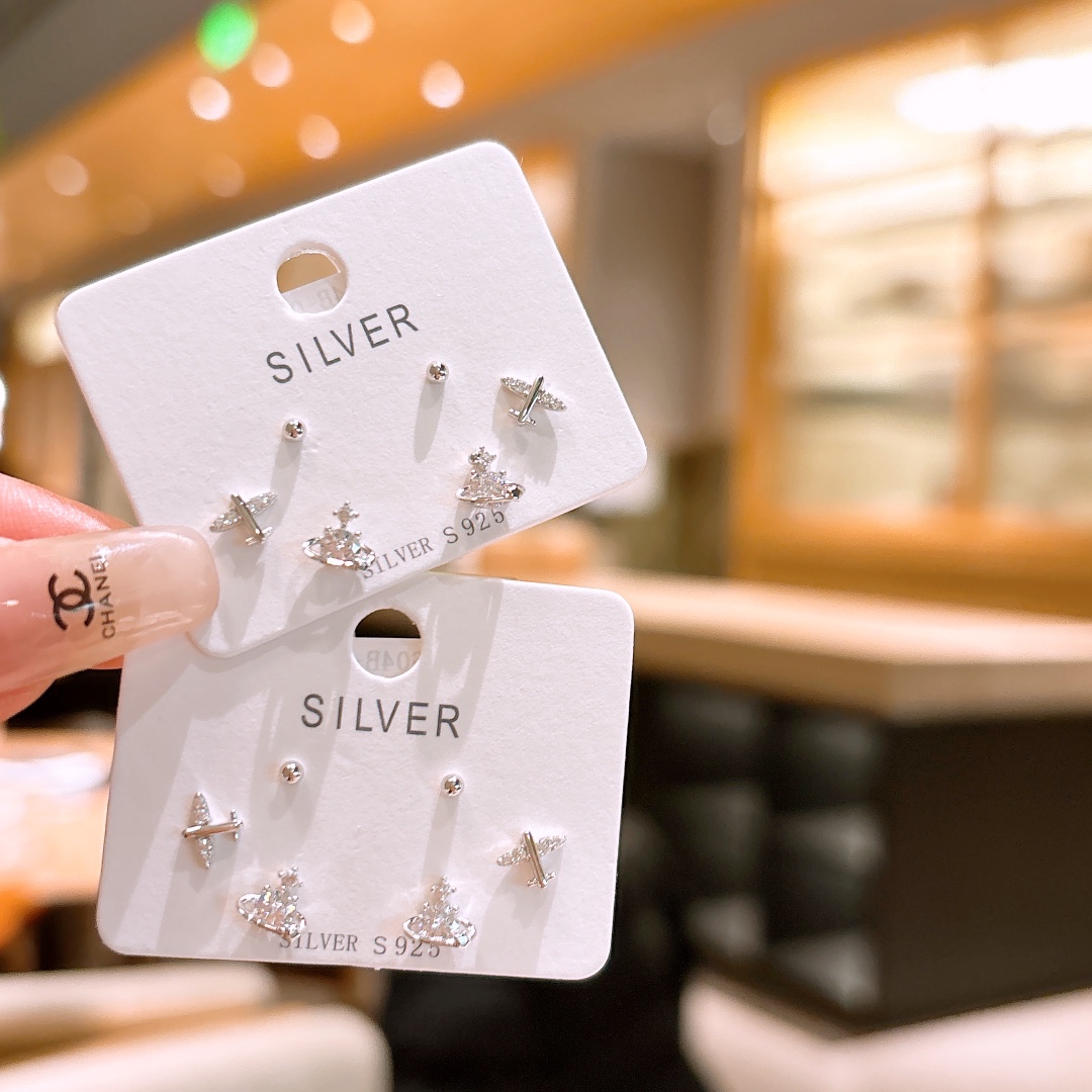 High Polish Silver Earrings Ethereal Spring Festival Gold