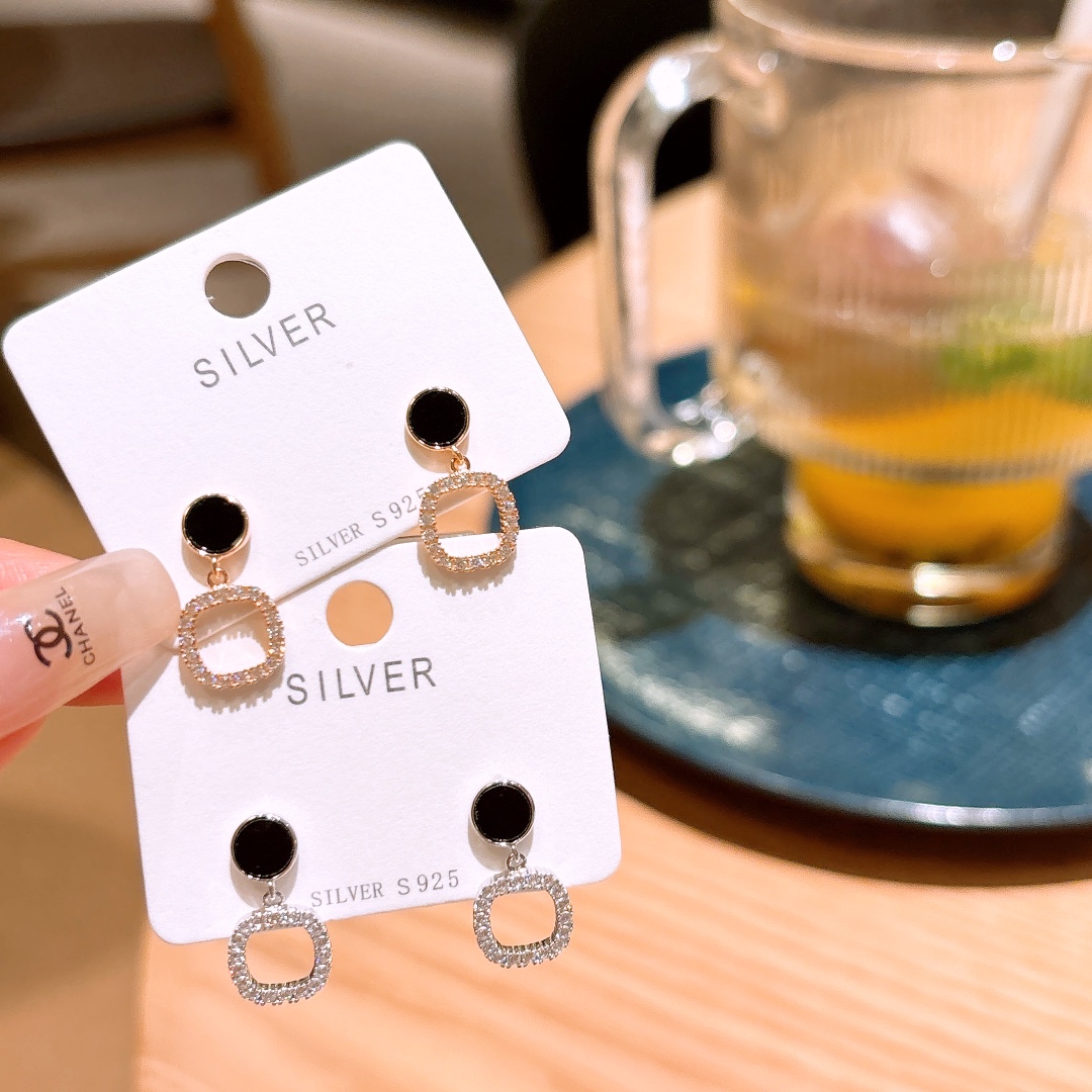 S925 Sterling Silver Earrings Cute Banquet Silver