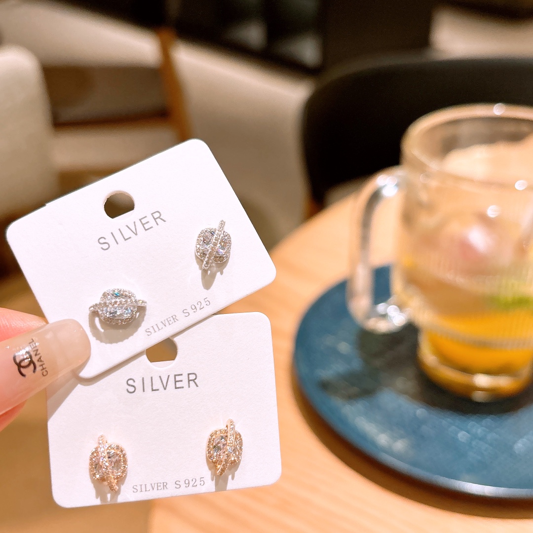 S925 Sterling Silver Earrings French Anniversary Silver