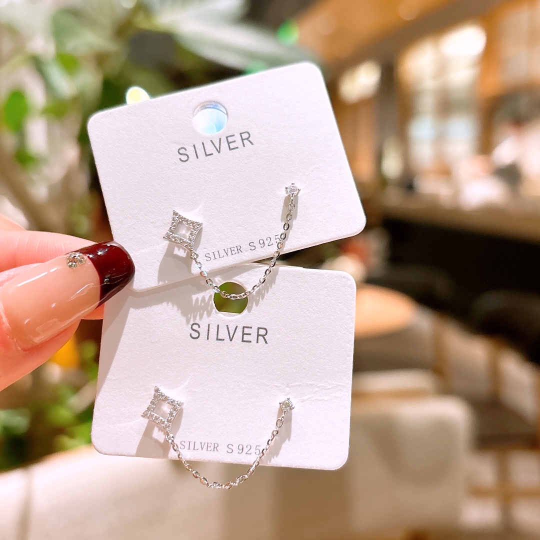 Hypoallergenes Silber Ohrringe Elegant Frühlingsfest Silber