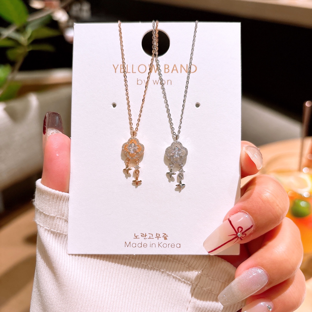 925 Silver Necklace Delicate Wedding Favor Gold