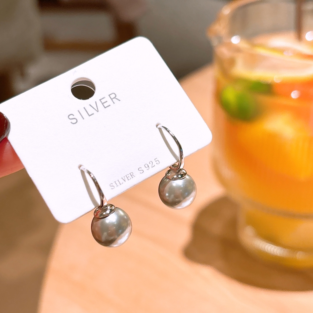 Hochglanzpoliertes Silber Ohrhänger & Fadenohrringe Ultra minimalistisch Hochzeitsgeschenk