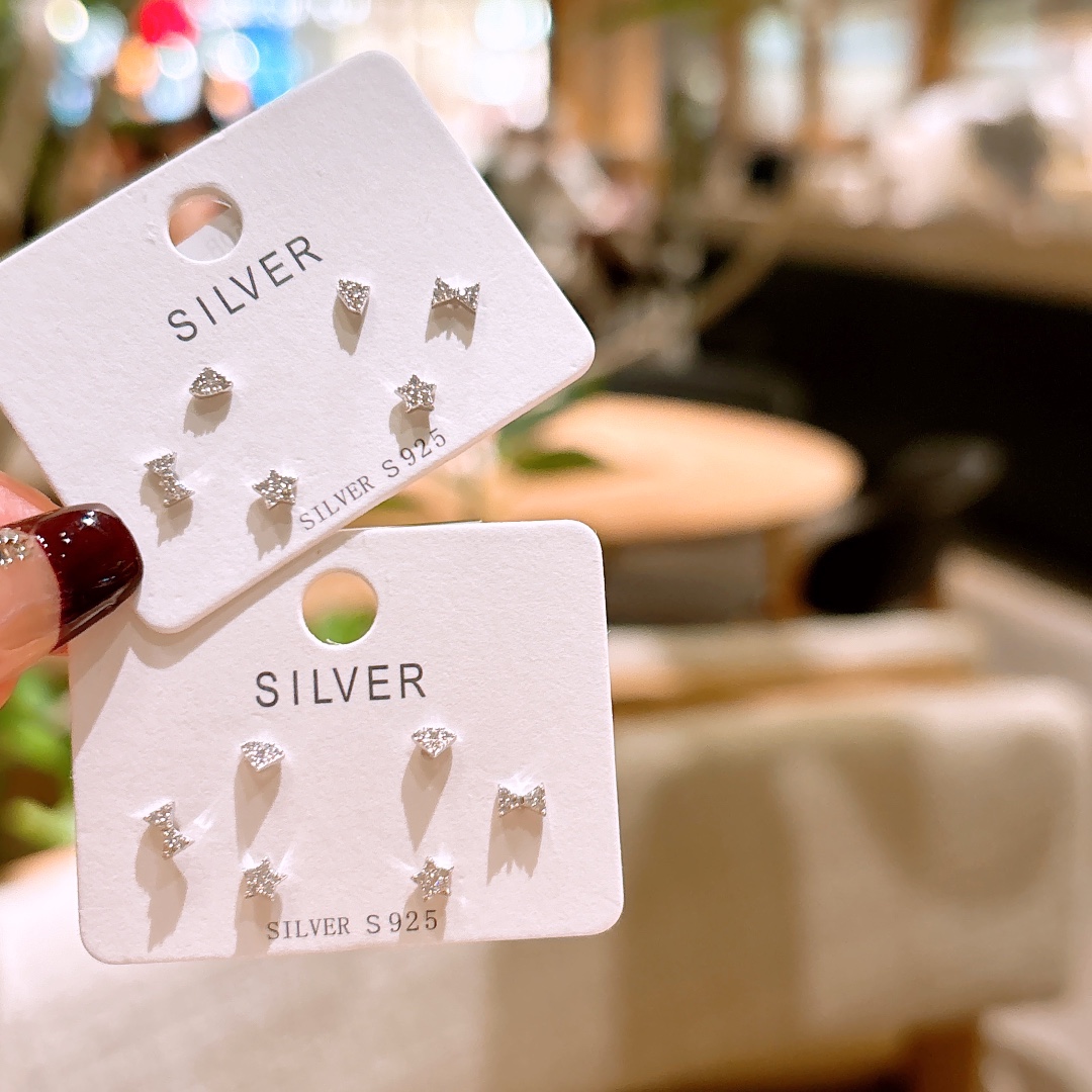 High Polish Silver Earrings Playful Mother's Birthday Gold