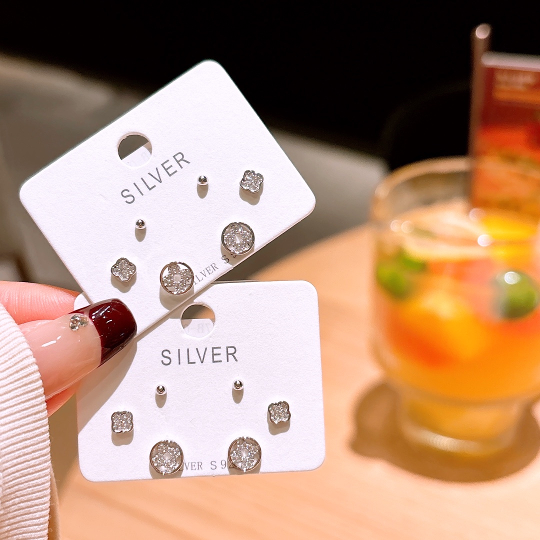 Hypoallergenic Silver Earrings Forest Annual Party Silver