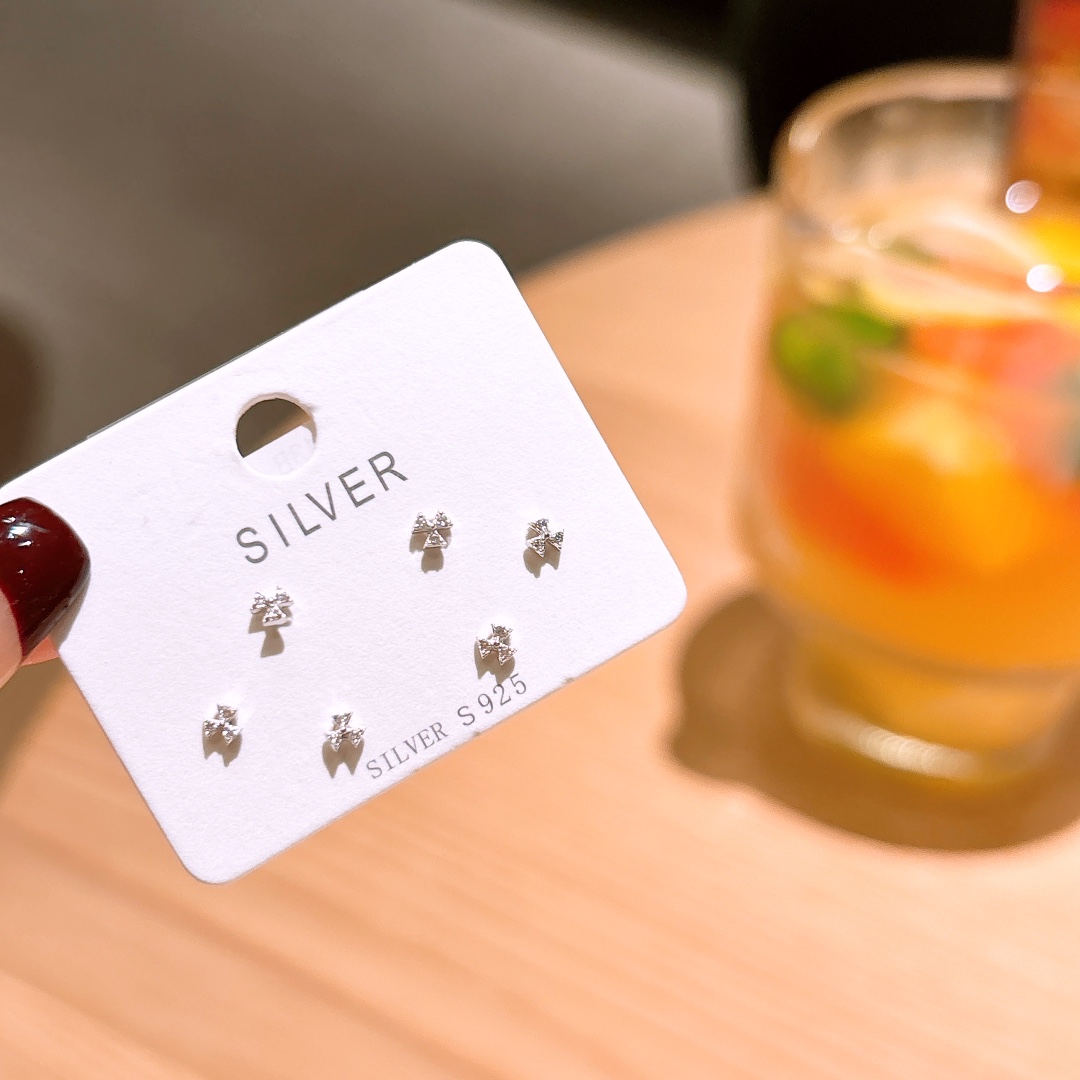 S925 Sterlingsilber Ohrringe Zart Bankett Silber