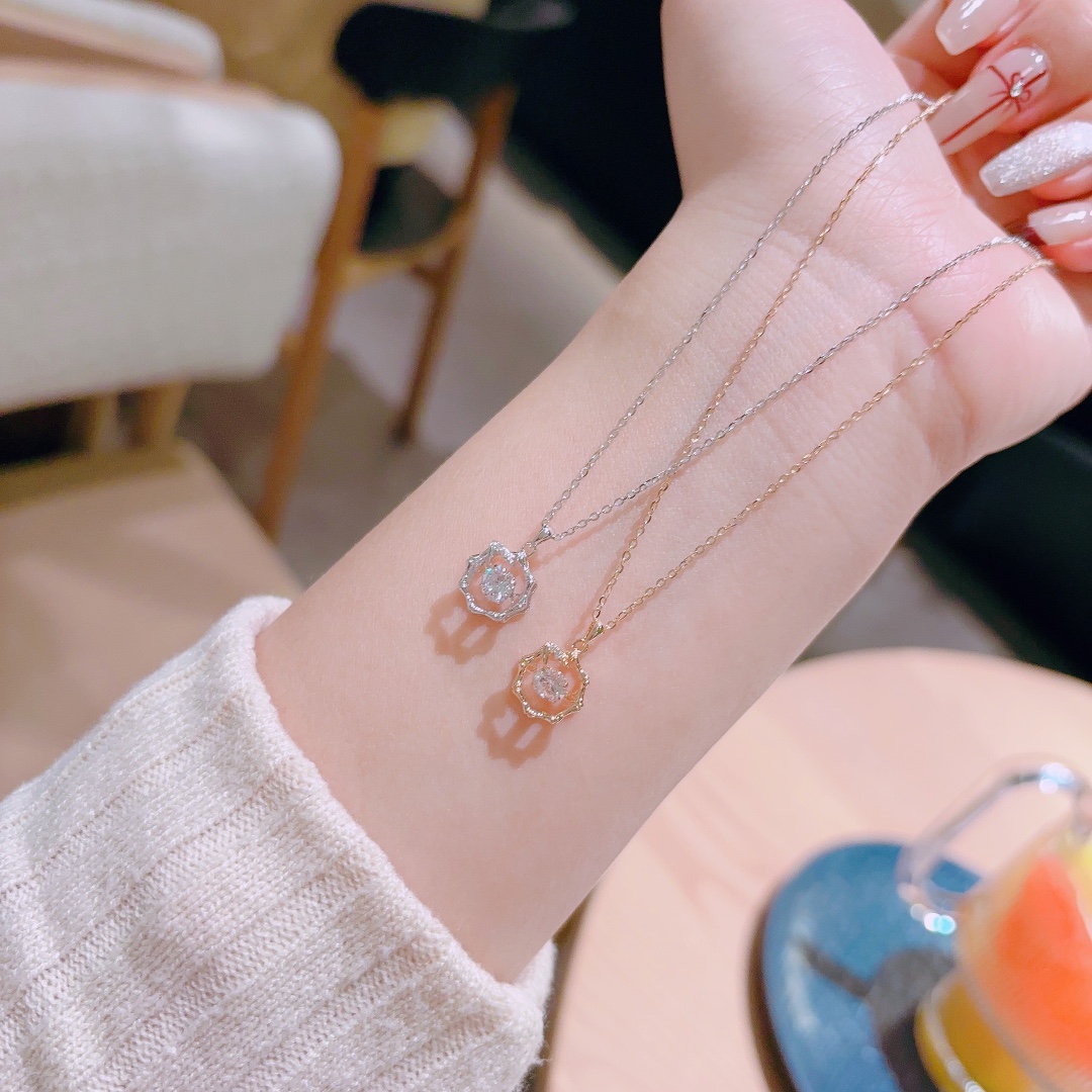 925 Silver Necklace Elegant Graduation Gold