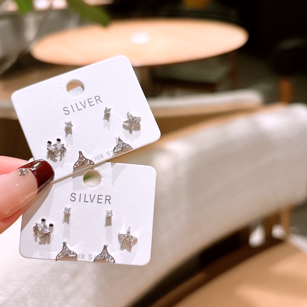 Low Allergy Silver Earrings Light Luxury Self-love Gold