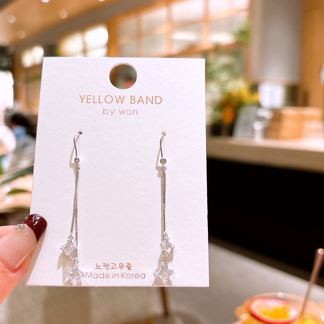 Hypoallergenic Silver Drop & Thread Earrings Premium Gift for Her