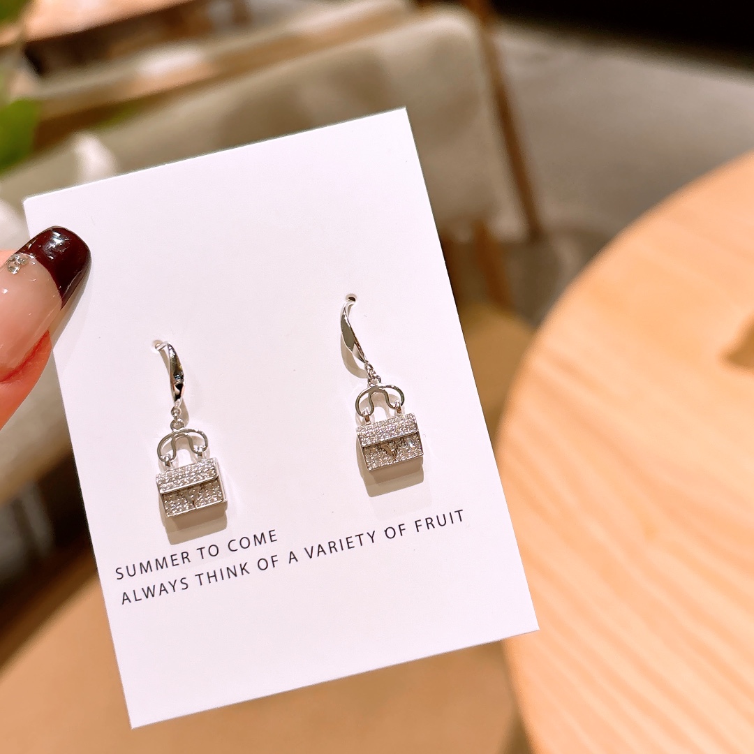 甘辛S925スターリングシルバードロップ＆スレッドイヤリングゴールド パーティー