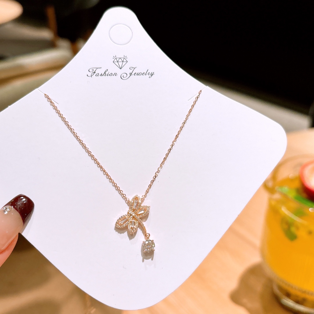 レトロ純銀モアッサナイトネックレスゴールド 日常使い