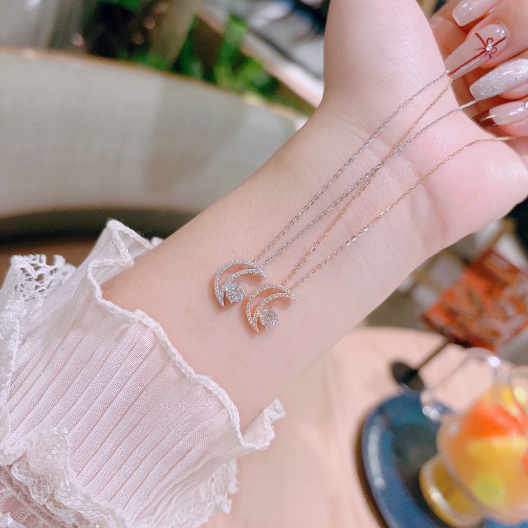 S925 Sterling Silver Moissanite Necklace Sweet & Cool Father's Day